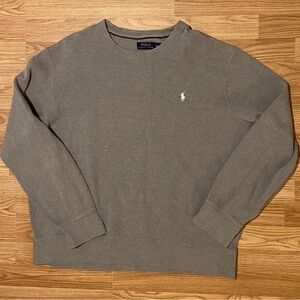 Ralph Lauren Men's Classic Gray Crewneck Sweater 100% Cotton